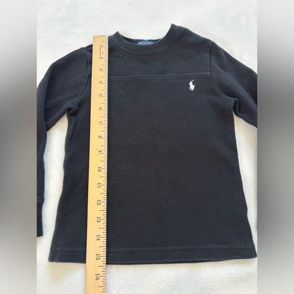 Polo Ralph Lauren Boys Black Waffle Knit Thermal Shirt 4/4T - Picture 3 of 8
